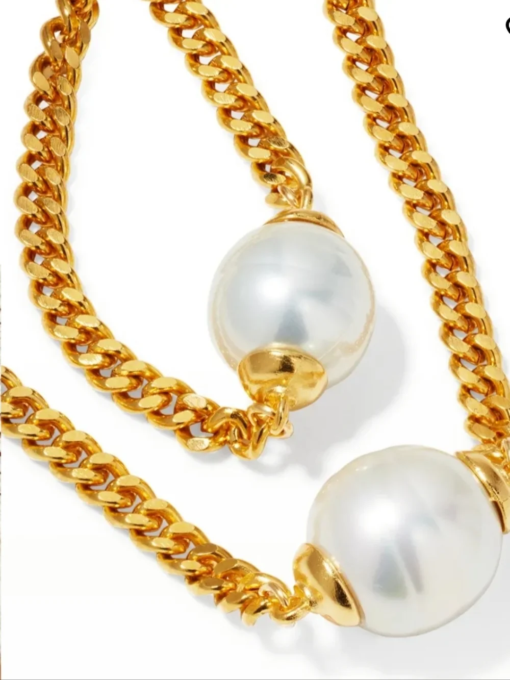 Ben-Amun Double-Strand Pearly Chain Necklace NWT - Picture 3 of 6